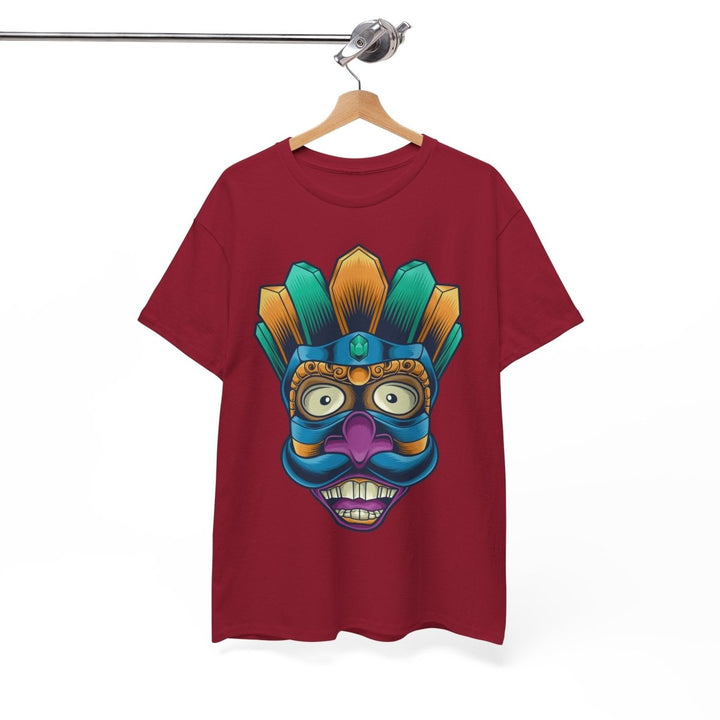 Vibrant Tribal Art Unisex Heavy Cotton Tee - Cardinal Red - S - Vibrant Tribal Art Unisex Heavy Cotton Tee - Tatoo Tee