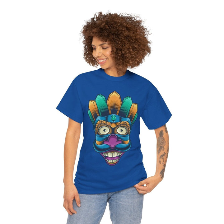 Vibrant Tribal Art Unisex Heavy Cotton Tee - Cardinal Red - S - Vibrant Tribal Art Unisex Heavy Cotton Tee - Tatoo Tee
