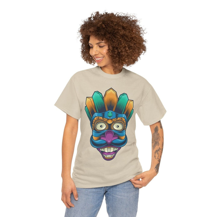Vibrant Tribal Art Unisex Heavy Cotton Tee - Cardinal Red - S - Vibrant Tribal Art Unisex Heavy Cotton Tee - Tatoo Tee