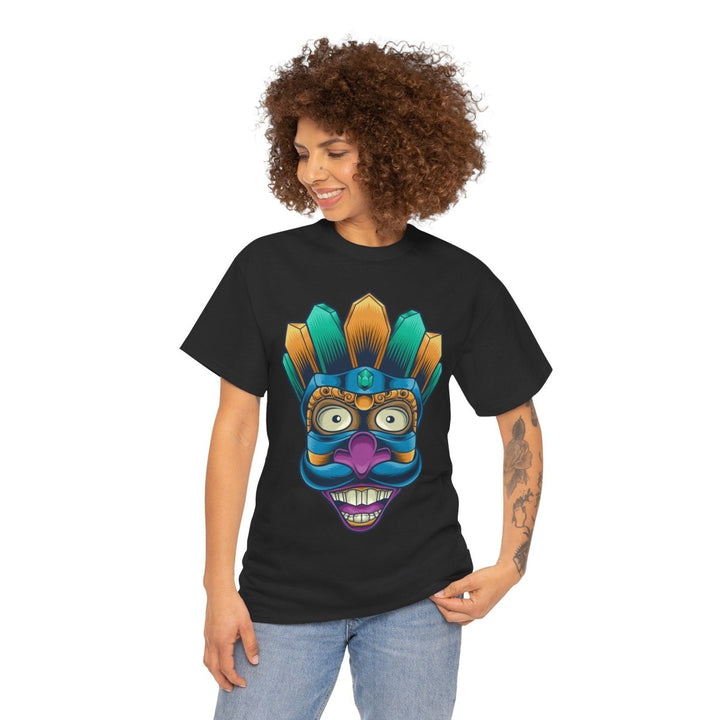 Vibrant Tribal Art Unisex Heavy Cotton Tee - Cardinal Red - S - Vibrant Tribal Art Unisex Heavy Cotton Tee - Tatoo Tee