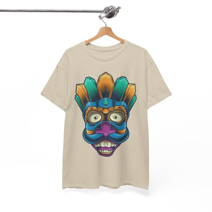 Vibrant Tribal Art Unisex Heavy Cotton Tee - Cardinal Red - S - Vibrant Tribal Art Unisex Heavy Cotton Tee - Tatoo Tee
