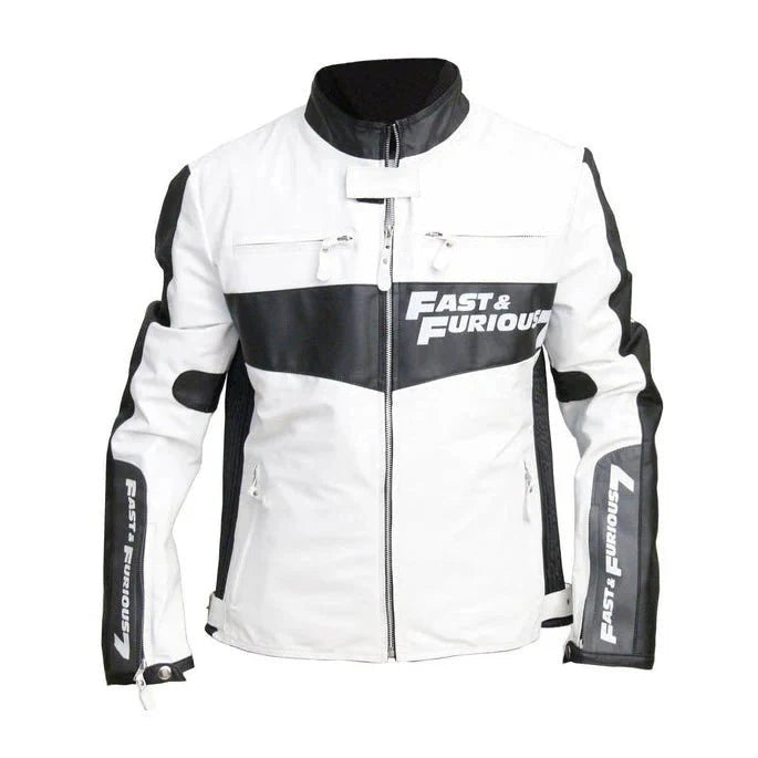 Vin Diesel Fast and Furious 7 Leather Jacket - Male - XS - Vin Diesel Fast and Furious 7 Leather Jacket - Tatoo Tee