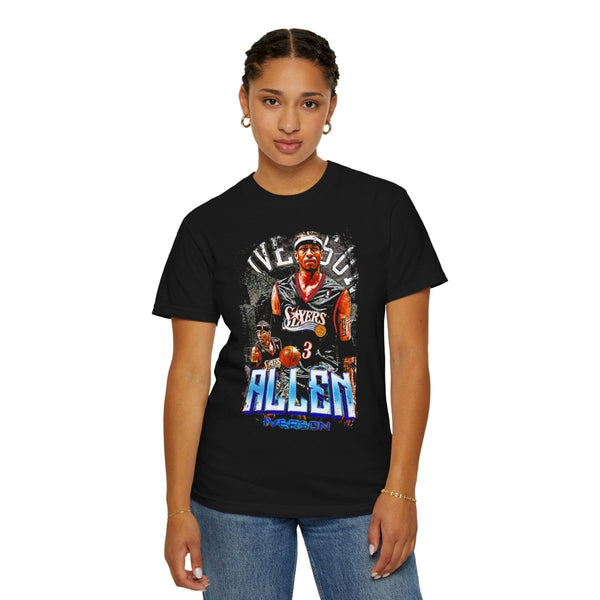 Vintage Allen - Iverson Basketball Graphic Tee - Unisex Garment - Dyed T-Shirt - Black - S - Vintage Allen - Iverson Basketball Graphic Tee - Unisex Garment - Dyed T-Shirt - Tatoo Tee