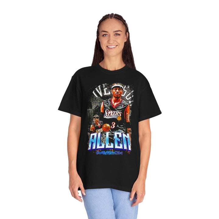 Vintage Allen - Iverson Basketball Graphic Tee - Unisex Garment - Dyed T-Shirt - Black - S - Vintage Allen - Iverson Basketball Graphic Tee - Unisex Garment - Dyed T-Shirt - Tatoo Tee