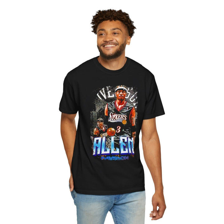 Vintage Allen - Iverson Basketball Graphic Tee - Unisex Garment - Dyed T-Shirt - Black - S - Vintage Allen - Iverson Basketball Graphic Tee - Unisex Garment - Dyed T-Shirt - Tatoo Tee
