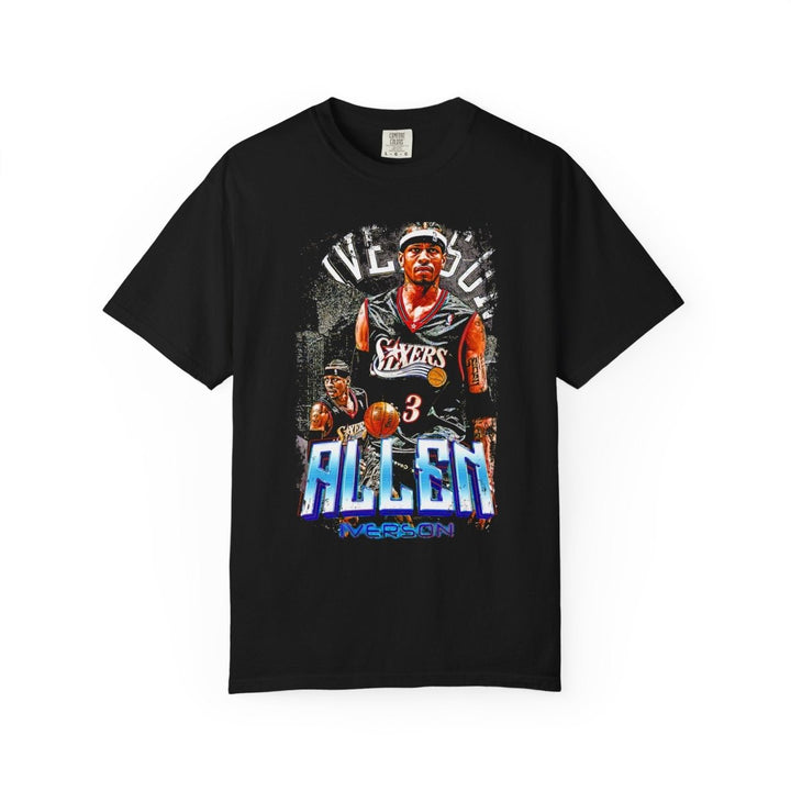 Vintage Allen - Iverson Basketball Graphic Tee - Unisex Garment - Dyed T-Shirt - Black - S - Vintage Allen - Iverson Basketball Graphic Tee - Unisex Garment - Dyed T-Shirt - Tatoo Tee