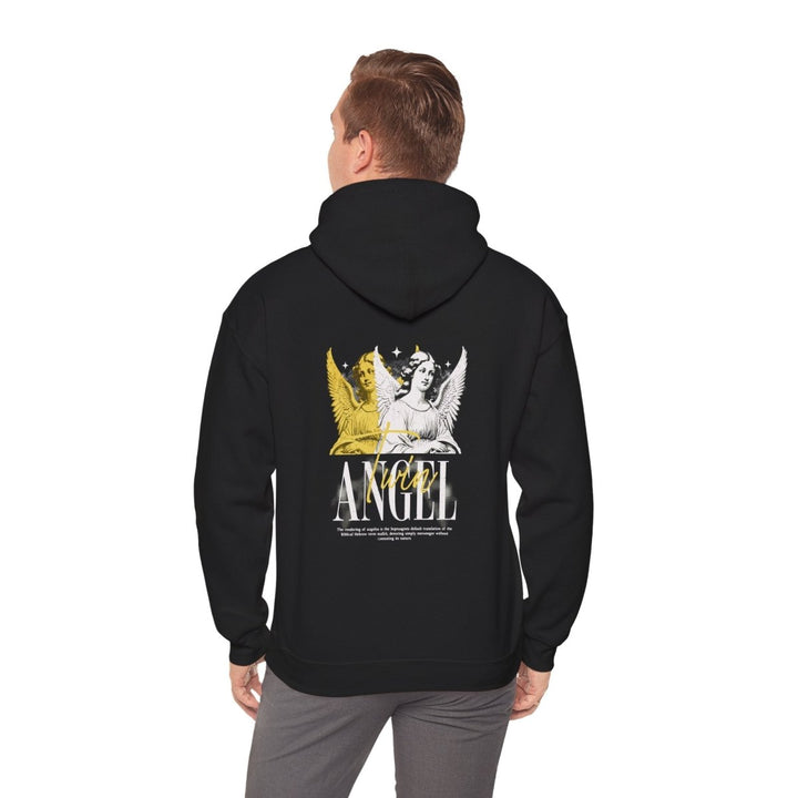 Vintage Angel Graphic Hoodie - Unisex Heavy Blend Sweatshirt - Black - S - Vintage Angel Graphic Hoodie - Unisex Heavy Blend Sweatshirt - Tatoo Tee