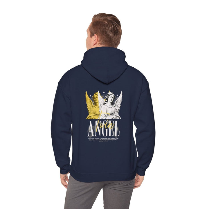 Vintage Angel Graphic Hoodie - Unisex Heavy Blend Sweatshirt - Navy - S - Vintage Angel Graphic Hoodie - Unisex Heavy Blend Sweatshirt - Tatoo Tee