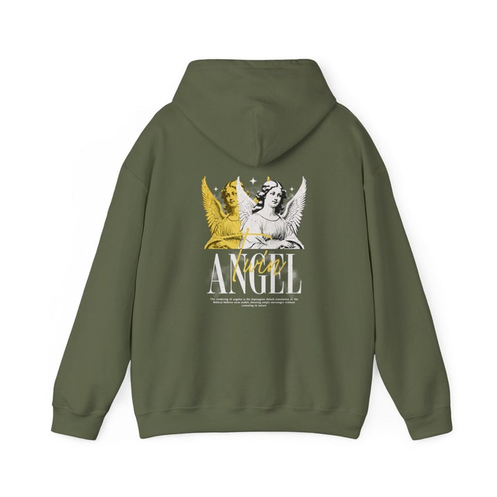 Vintage Angel Graphic Hoodie - Unisex Heavy Blend Sweatshirt - Purple - S - Vintage Angel Graphic Hoodie - Unisex Heavy Blend Sweatshirt - Tatoo Tee