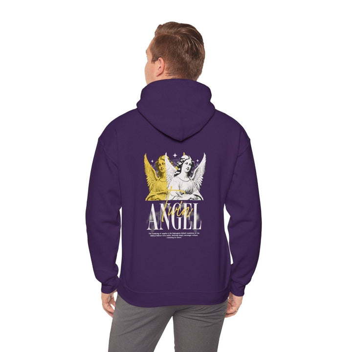 Vintage Angel Graphic Hoodie - Unisex Heavy Blend Sweatshirt - Purple - S - Vintage Angel Graphic Hoodie - Unisex Heavy Blend Sweatshirt - Tatoo Tee