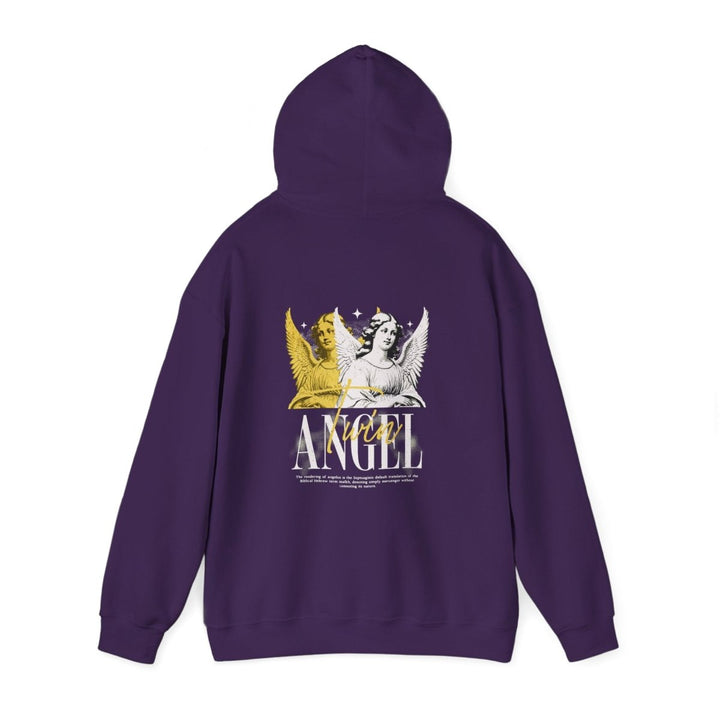 Vintage Angel Graphic Hoodie - Unisex Heavy Blend Sweatshirt - Purple - S - Vintage Angel Graphic Hoodie - Unisex Heavy Blend Sweatshirt - Tatoo Tee