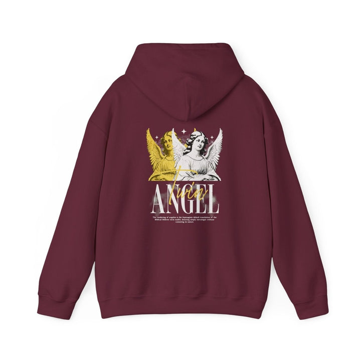 Vintage Angel Graphic Hoodie - Unisex Heavy Blend Sweatshirt - Purple - S - Vintage Angel Graphic Hoodie - Unisex Heavy Blend Sweatshirt - Tatoo Tee