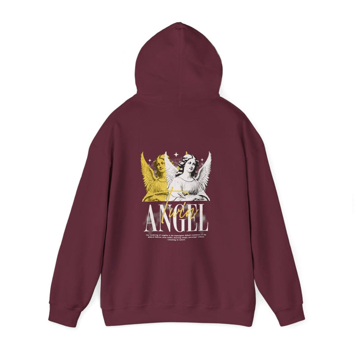Vintage Angel Graphic Hoodie - Unisex Heavy Blend Sweatshirt - Purple - S - Vintage Angel Graphic Hoodie - Unisex Heavy Blend Sweatshirt - Tatoo Tee