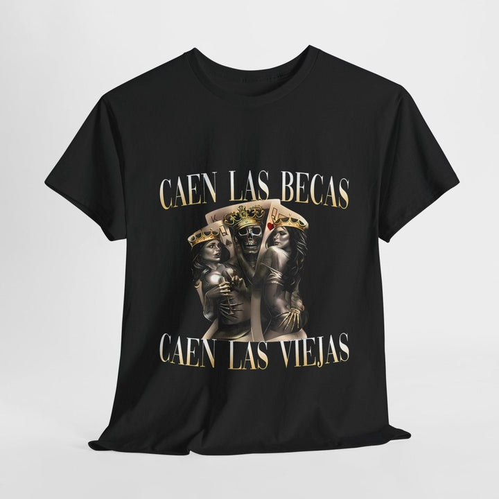 Vintage Inspired Unisex Heavy Cotton Tee - 'Caen Las Becas, Caen Las Viejas' Graphic Shirt - Black - S - Vintage Inspired Unisex Heavy Cotton Tee - 'Caen Las Becas, Caen Las Viejas' Graphic Shirt - Tatoo Tee