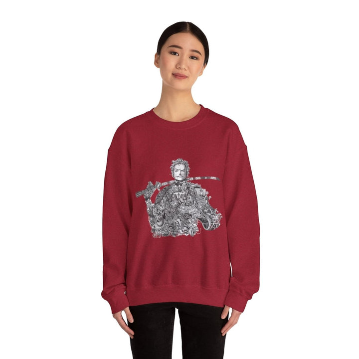Vintage Samurai Art Unisex Heavy Blend™ Crewneck Sweatshirt - S - Antique Cherry Red - Vintage Samurai Art Unisex Heavy Blend™ Crewneck Sweatshirt - Tatoo Tee