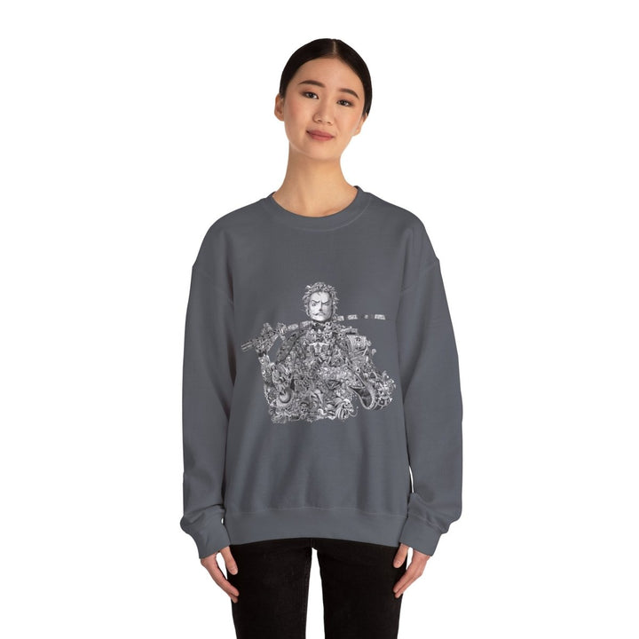 Vintage Samurai Art Unisex Heavy Blend™ Crewneck Sweatshirt - S - Antique Cherry Red - Vintage Samurai Art Unisex Heavy Blend™ Crewneck Sweatshirt - Tatoo Tee