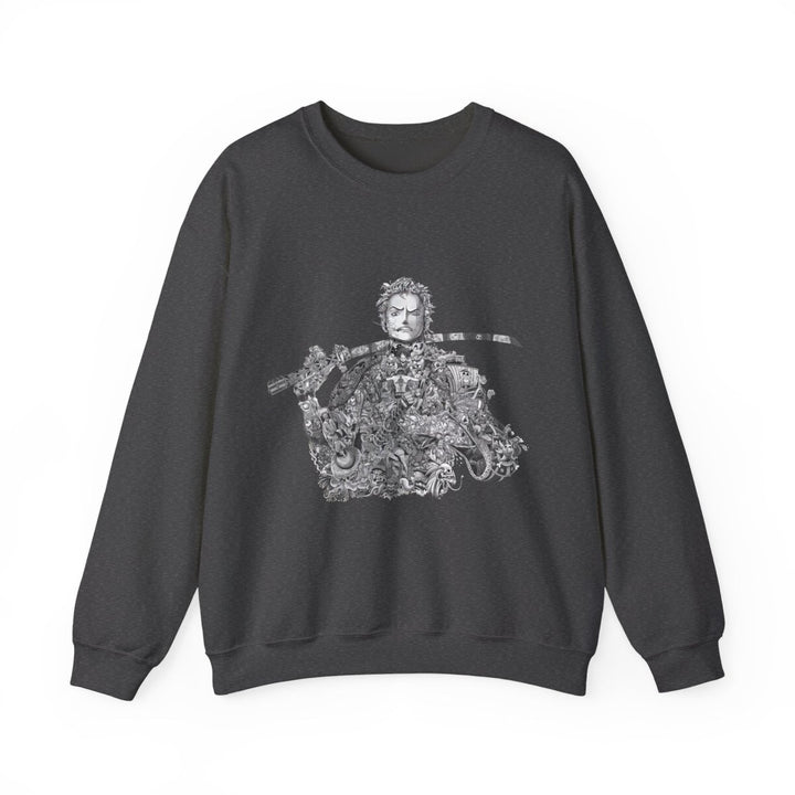 Vintage Samurai Art Unisex Heavy Blend™ Crewneck Sweatshirt - S - Dark Heather - Vintage Samurai Art Unisex Heavy Blend™ Crewneck Sweatshirt - Tatoo Tee