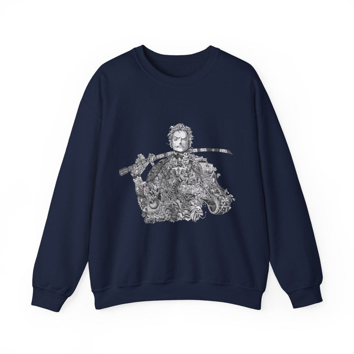 Vintage Samurai Art Unisex Heavy Blend™ Crewneck Sweatshirt - S - Navy - Vintage Samurai Art Unisex Heavy Blend™ Crewneck Sweatshirt - Tatoo Tee