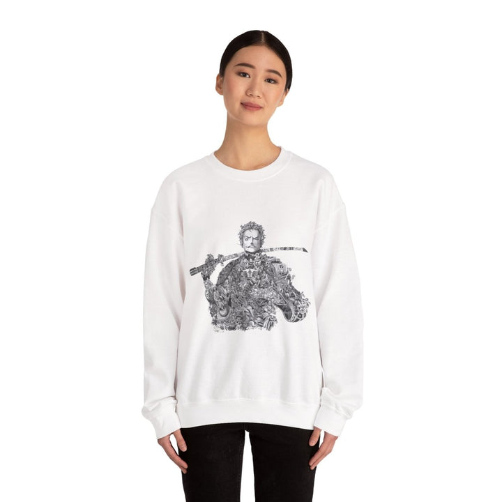 Vintage Samurai Art Unisex Heavy Blend™ Crewneck Sweatshirt - S - White - Vintage Samurai Art Unisex Heavy Blend™ Crewneck Sweatshirt - Tatoo Tee