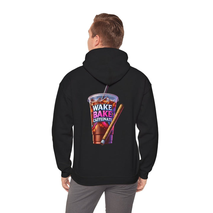 Wake and Caffeinate Unisex Hoodie - Black - S - Wake and Caffeinate Unisex Hoodie - Tatoo Tee