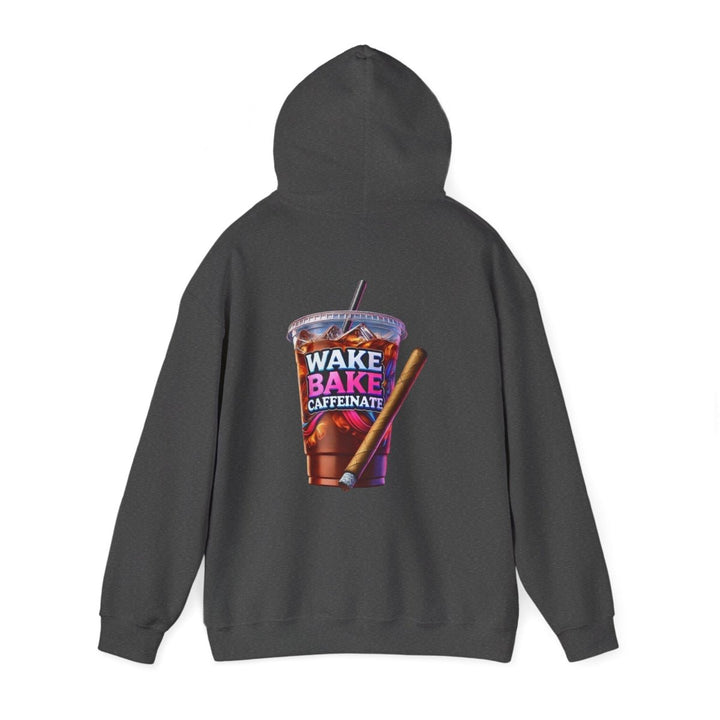 Wake and Caffeinate Unisex Hoodie - Red - S - Wake and Caffeinate Unisex Hoodie - Tatoo Tee