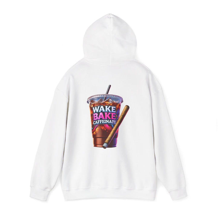 Wake and Caffeinate Unisex Hoodie - Red - S - Wake and Caffeinate Unisex Hoodie - Tatoo Tee