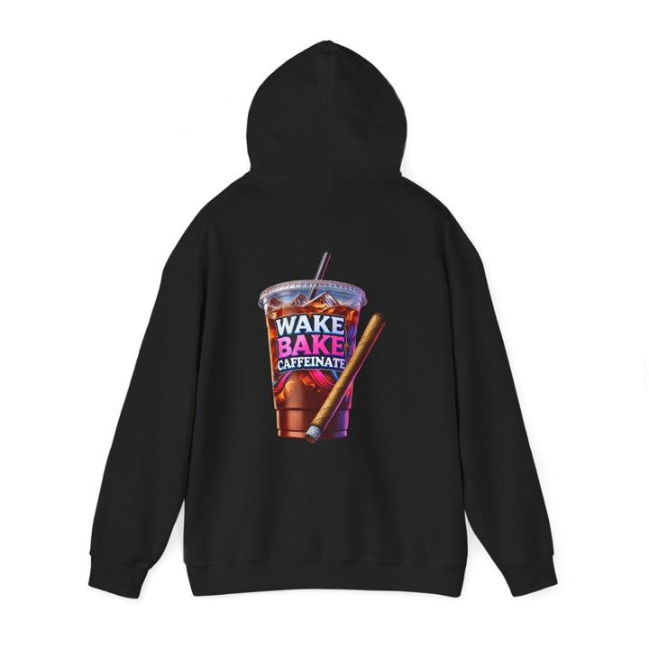 Wake and Caffeinate Unisex Hoodie - Red - S - Wake and Caffeinate Unisex Hoodie - Tatoo Tee