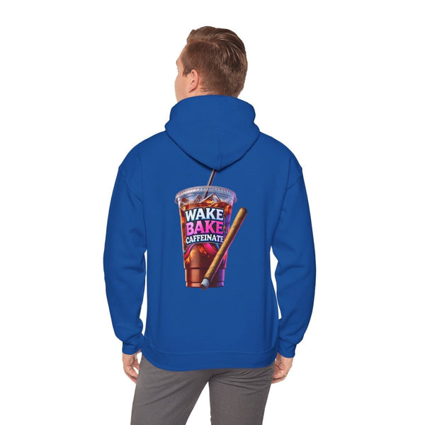 Wake and Caffeinate Unisex Hoodie - Royal - S - Wake and Caffeinate Unisex Hoodie - Tatoo Tee