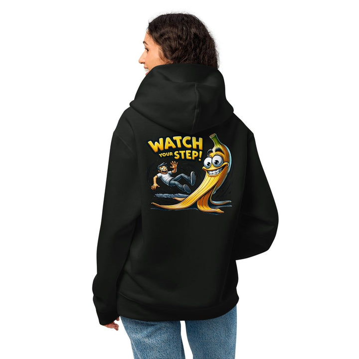 Watch Your Step Oversized heavyweight hoodie - Vintage Black - S - Product mockup - Tatoo Tee