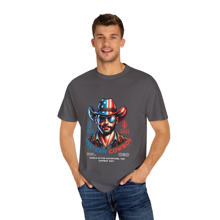 Western Cowboy Graphic T-Shirt | Unisex Trendy Apparel for Adventurers | Perfect for Rodeos, Country Music Festivals, & Casual Wear - Navy - S - Western Cowboy Graphic T-Shirt | Unisex Trendy Apparel for Adventurers | Perfect for Rodeos, Country Music Festivals, & Casual Wear - Tatoo Tee