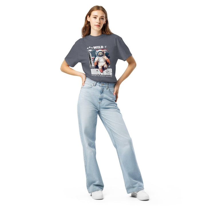 Wild Universe Unisex garment - dyed heavyweight t-shirt - Denim - S - Product mockup - Tatoo Tee