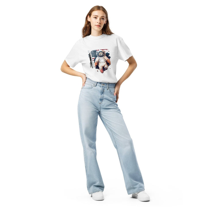 Wild Universe Unisex garment - dyed heavyweight t-shirt - White - S - Product mockup - Tatoo Tee