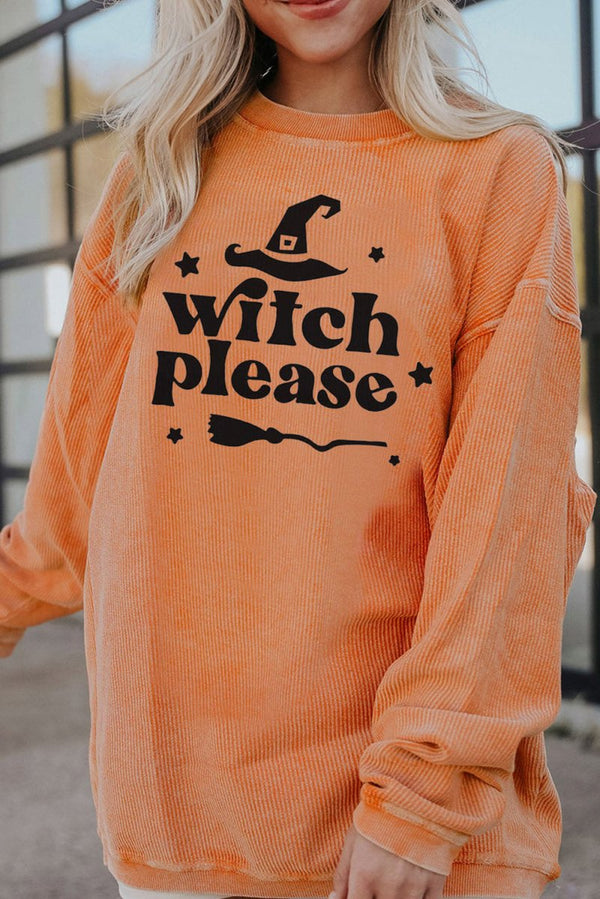 WITCH PLEASE Graphic Dropped Shoulder Sweatshirt - Sherbet - S - 39e3add6e3d646c7a165f5194467dbd2 - Max - Tatoo Tee