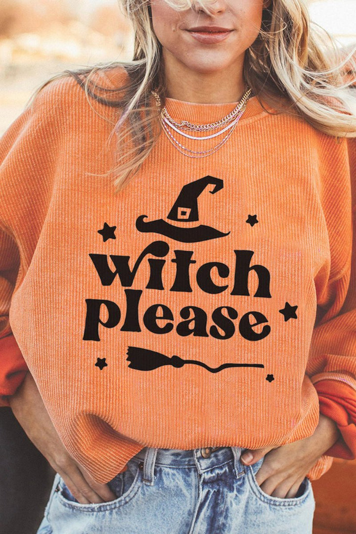 WITCH PLEASE Graphic Dropped Shoulder Sweatshirt - Sherbet - S - 2e9676a68b304e0d96e275541b37877a - Max - Tatoo Tee