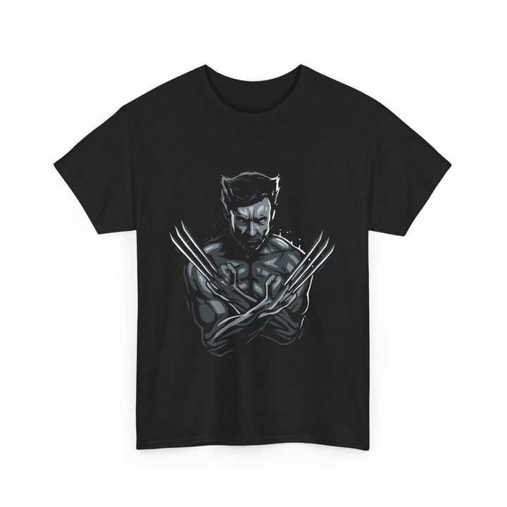 Wolverine Unisex Heavy Cotton Tee - Bold Graphic Tee for Superhero Fans - Black - S - Wolverine Unisex Heavy Cotton Tee - Bold Graphic Tee for Superhero Fans - Tatoo Tee