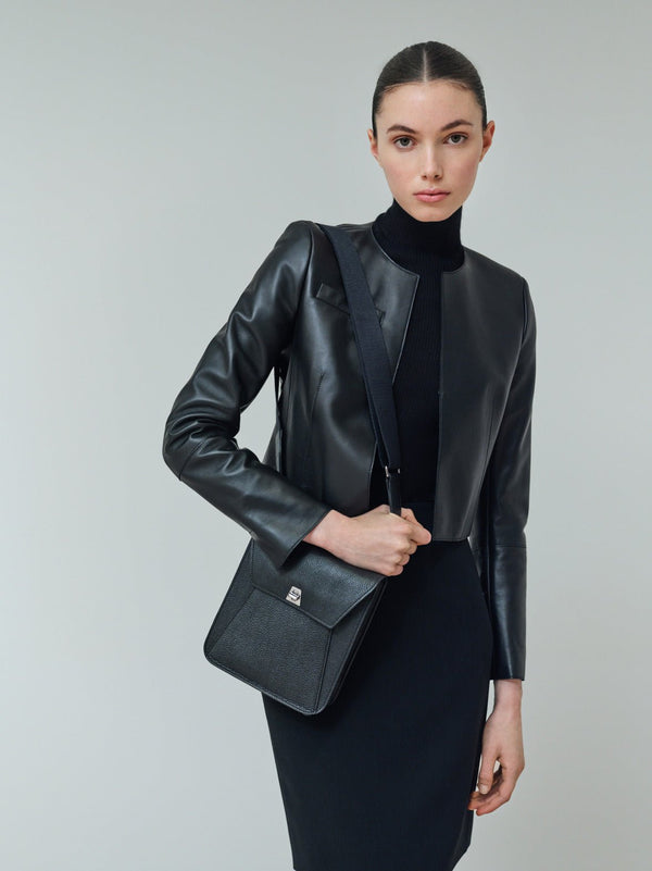 Women’s Cropped Leather Jacket