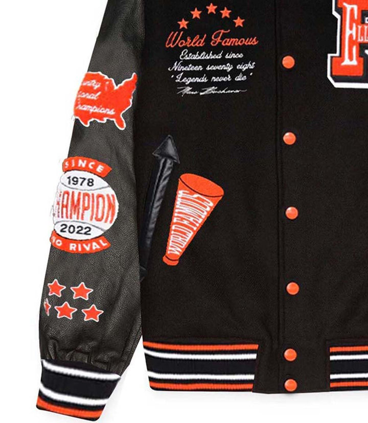 World Famous Black Varsity Jacket - XXS - World Famous Black Varsity Jacket - Tatoo Tee