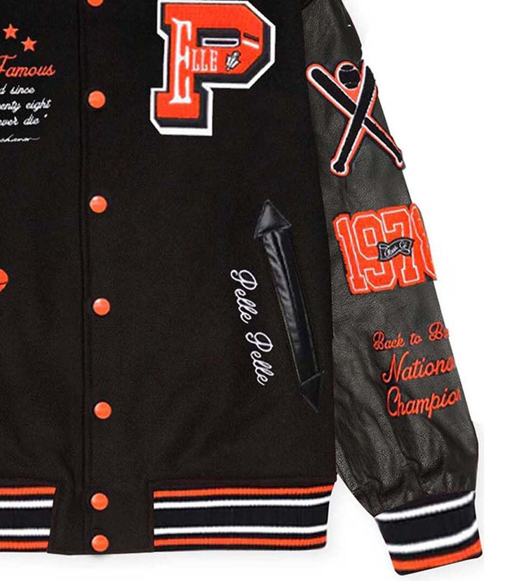 World Famous Black Varsity Jacket - XXS - World Famous Black Varsity Jacket - Tatoo Tee