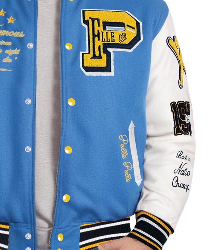 World Famous Blue Varsity Jacket - XS - World Famous Blue Varsity Jacket - Tatoo Tee