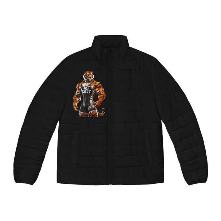 Wrestling Tiger Men's Puffer Jacket (AOP) - S - Black zipper - Wrestling Tiger Men's Puffer Jacket (AOP) - Tatoo Tee