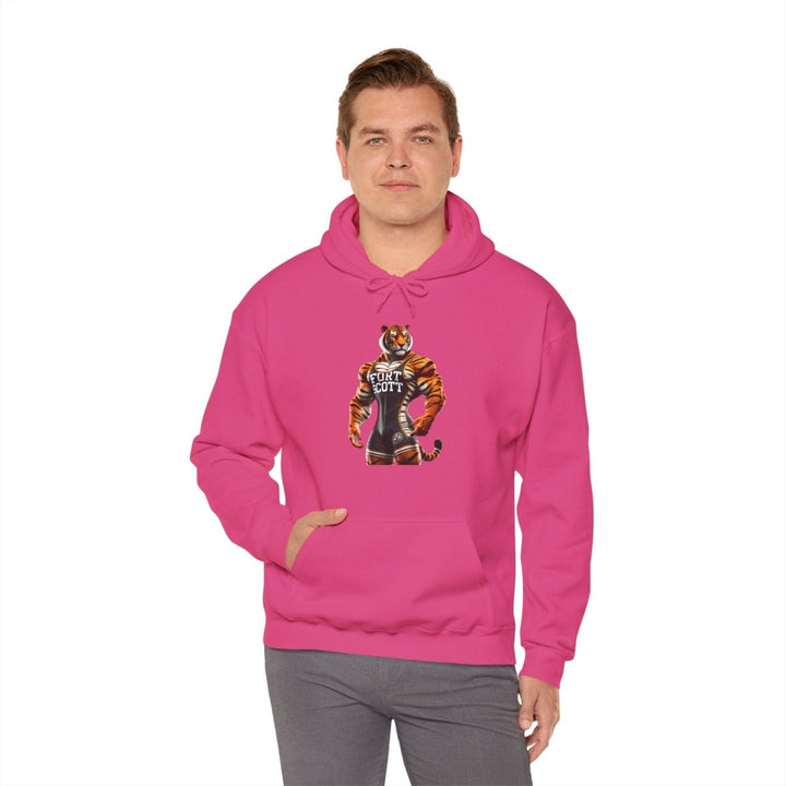 Wrestling Tiger Unisex Hoodie - Heliconia - S - Wrestling Tiger Unisex Hoodie - Tatoo Tee