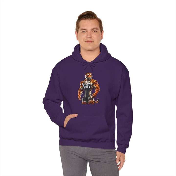 Wrestling Tiger Unisex Hoodie - Purple - S - Wrestling Tiger Unisex Hoodie - Tatoo Tee
