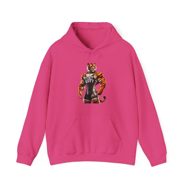 Wrestling Tiger Unisex Hoodie - Red - S - Wrestling Tiger Unisex Hoodie - Tatoo Tee