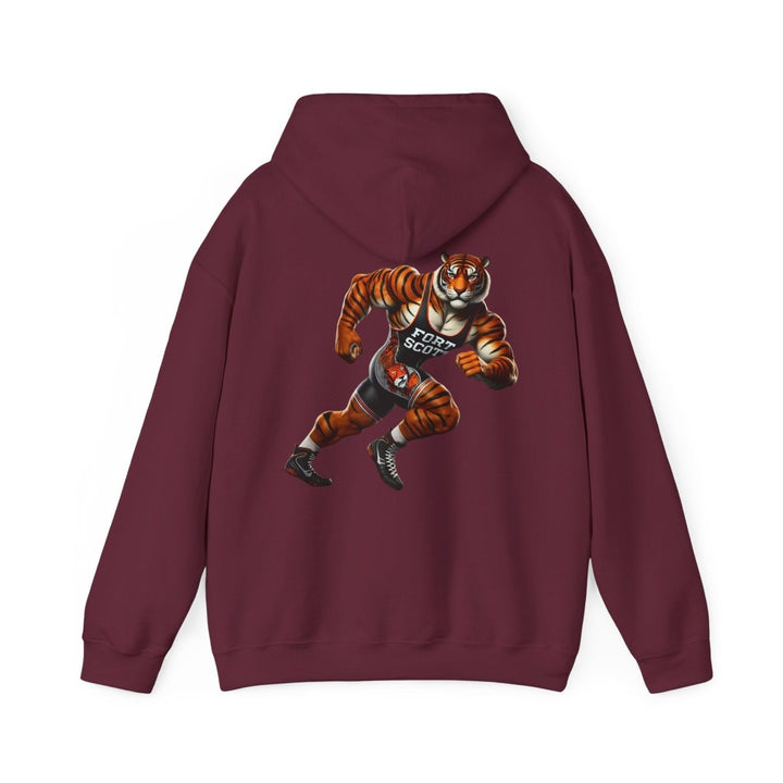 Wrestling Tiger Unisex Hoodie - Red - S - Wrestling Tiger Unisex Hoodie - Tatoo Tee