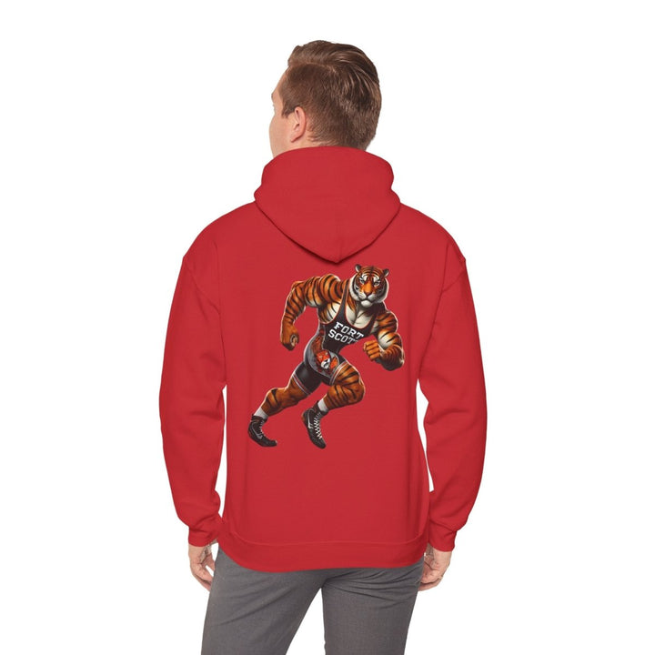 Wrestling Tiger Unisex Hoodie - Red - S - Wrestling Tiger Unisex Hoodie - Tatoo Tee