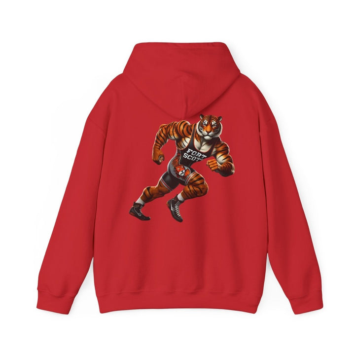 Wrestling Tiger Unisex Hoodie - Red - S - Wrestling Tiger Unisex Hoodie - Tatoo Tee