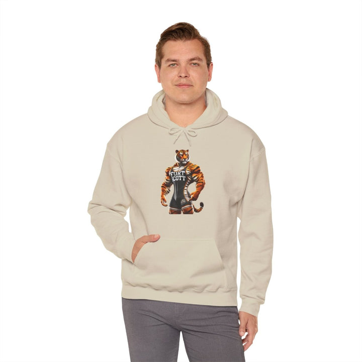 Wrestling Tiger Unisex Hoodie - Sand - S - Wrestling Tiger Unisex Hoodie - Tatoo Tee