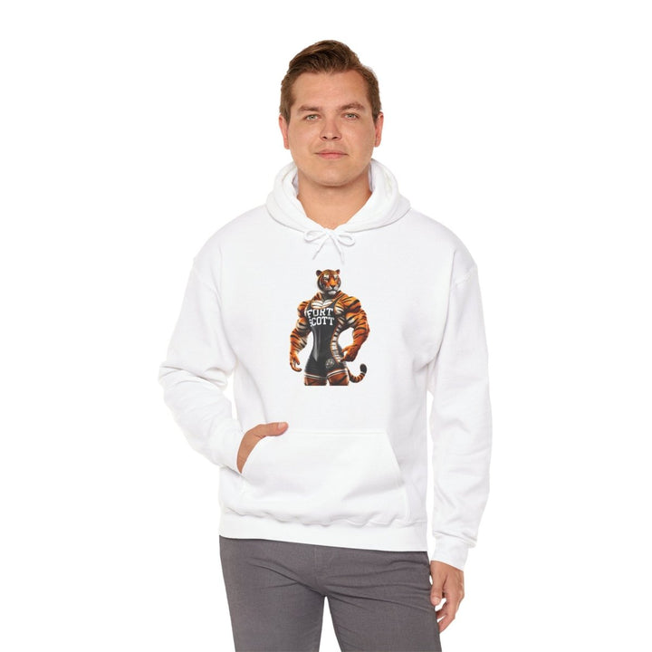 Wrestling Tiger Unisex Hoodie - White - S - Wrestling Tiger Unisex Hoodie - Tatoo Tee