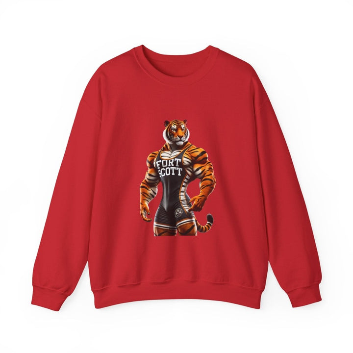 Wrestling Tiger Unisex Sweatshirt - S - Antique Cherry Red - Wrestling Tiger Unisex Sweatshirt - Tatoo Tee