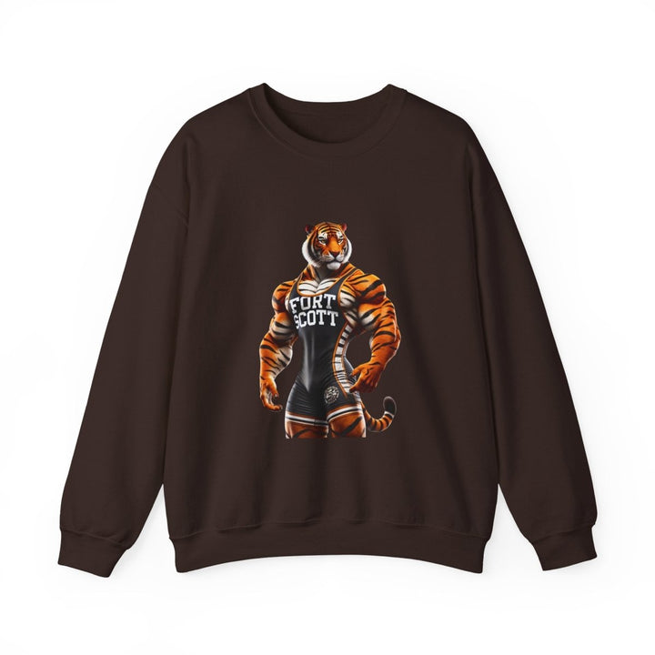 Wrestling Tiger Unisex Sweatshirt - S - Antique Cherry Red - Wrestling Tiger Unisex Sweatshirt - Tatoo Tee
